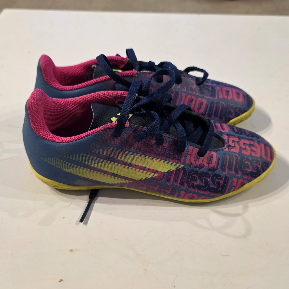 Kids Adidas Messi Soccer Shoes - Blue and Pink